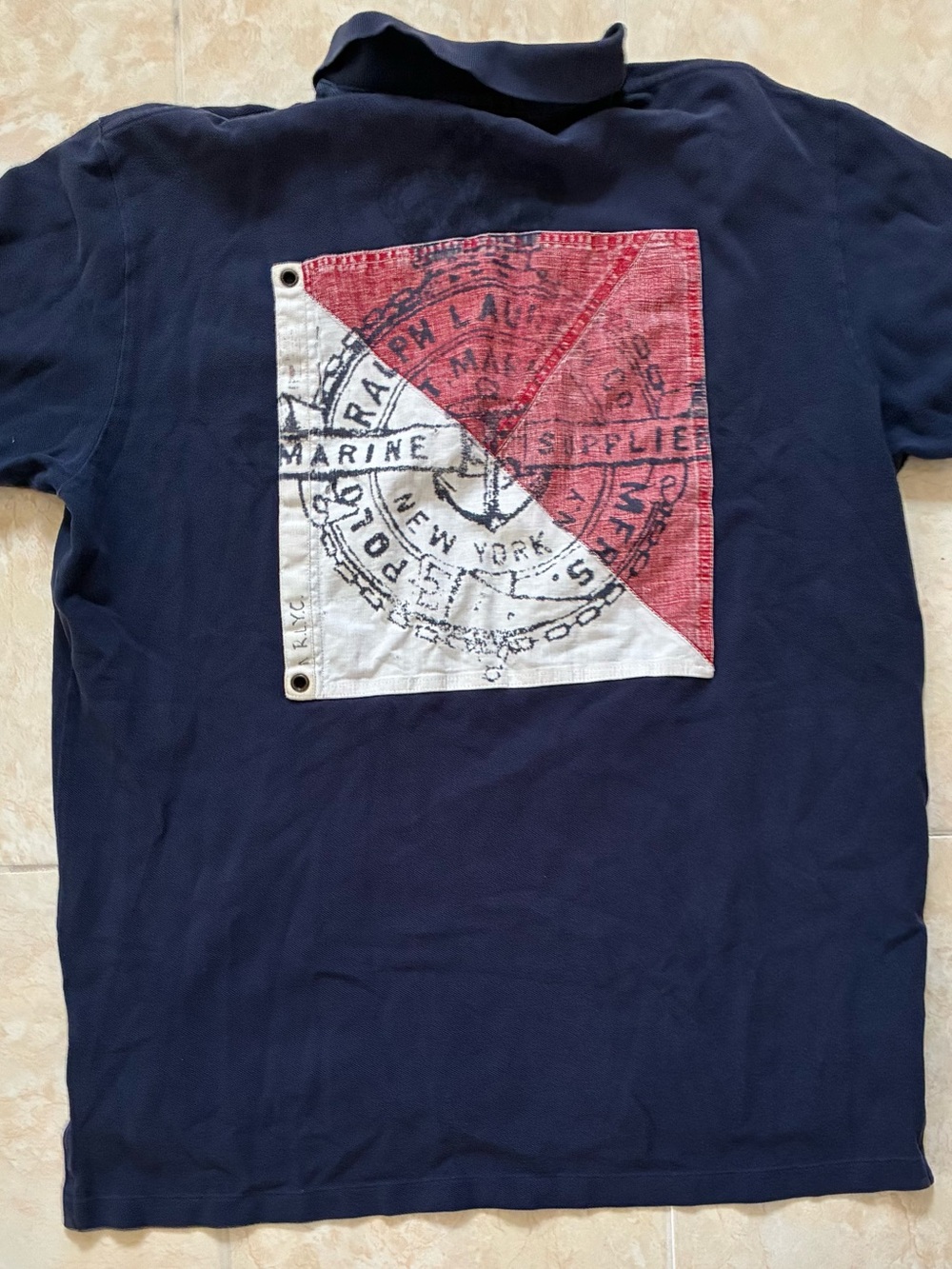 Ralph Lauren Rare Vintage Patchwork Polo Sz XL